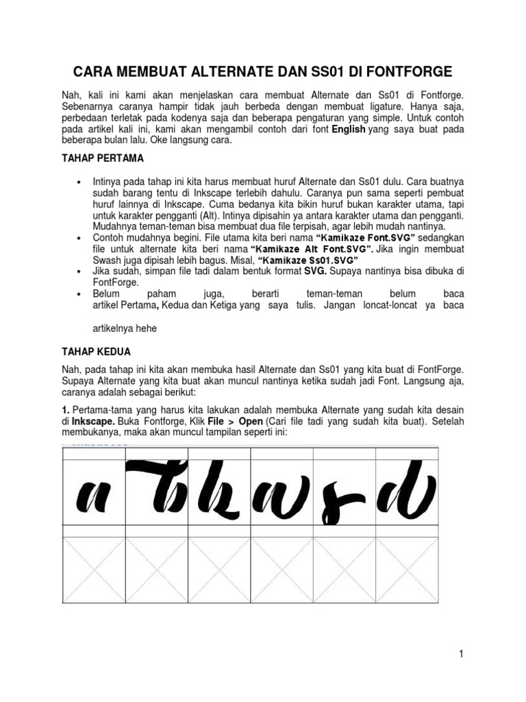 Cara Membuat Ligature Menggunakan PDF