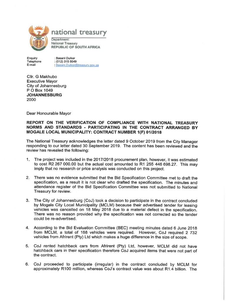 Treasury Letter Forensic PDF