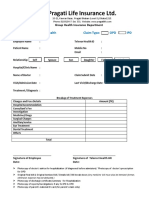 Pragati Life Insurance LTD.: Claim Form For Telenor Health Claim Type: Opd Ipd