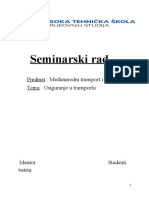 Seminarski Rad: Predmet: Međunarodni Transport I Špedicija Tema: Osiguranje U Transportu