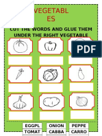Vegetabl ES: Cut The Words and Glue Them Under The Right Vegetable