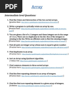 Array: Intermediate Level Questions