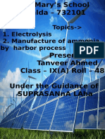 Topics - 1. Electrolysis 2. Manufacture of Ammonia by Harbor Process
