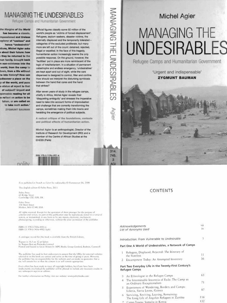 Managing The Undesirables Michel Agier Completo PDF PDF Immigration Detention Refugee pic image photo