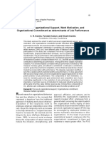 Perceived Organizational Support, Work Motivation, and Organizational Commitment As Determinants of Job Performance