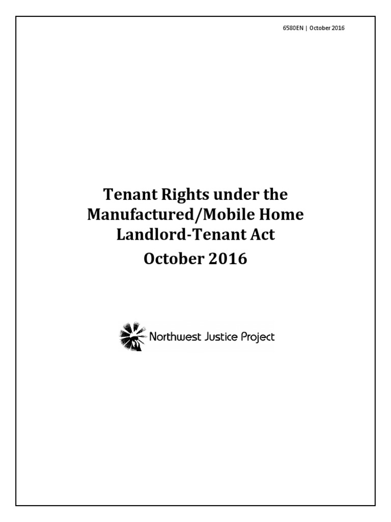 Tenant Rights Under The Manufactured/Mobile Home Landlord-Tenant Act ...