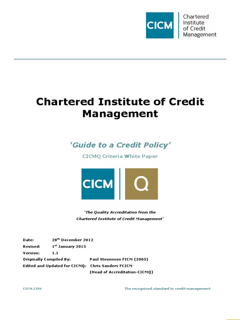 Institute of Credit Management | PDF | Credit | Finance & Money Management