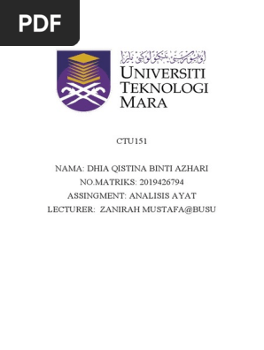 Ctu Analisis Ayat Dhia Qistina  PDF