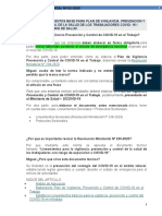 Plan para La Vigilancia, Prevención y Control de Covid-19 en El Trabajo.