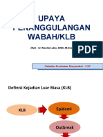 Upaya Penanggulangan Wabah/Klb: Oleh: Sri Novita Lubis, SKM, M.Kes