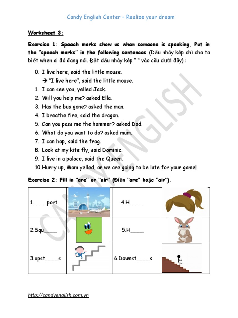 Speech Marks Practice Worksheet | PDF