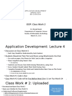 OOP: Class Work 2: Application Development SPRING 2020 BS CS Elective