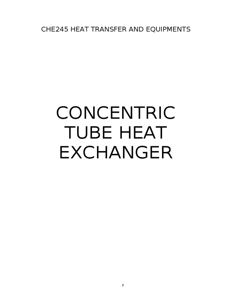 Concentric Tube Heat Exchanger Setup | PDF | Water Heating | Heat Exchanger
