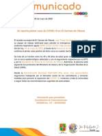 Comunicado 009 Primer Caso de Coronavirus en El Carmen de Viboral