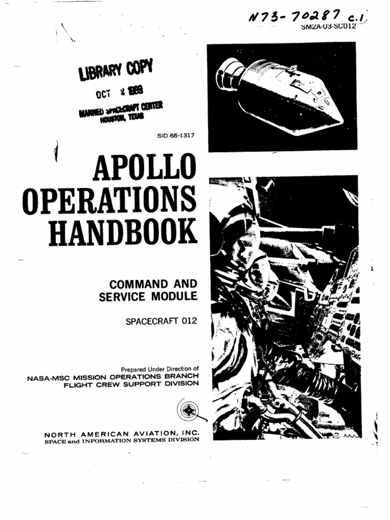 Apollo Operations Handbook CSM Spacecraft 012 Apollo 1 Apollo Program
