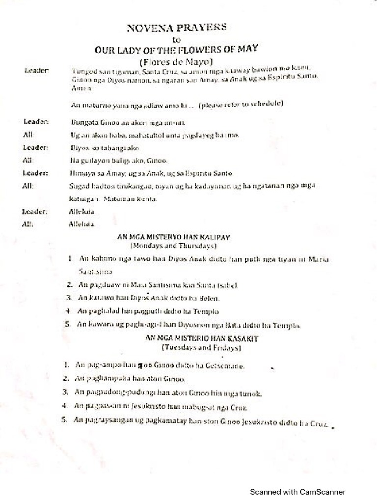 Novena Prayers (Flores de Mayo) PDF PDF