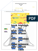 Book Highligh Ter Glue Colors Penc Il Eraser Ruler Noteboo K Tape Scissors Pen Pencil Case