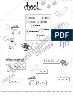 Cls. 1_school objects worksheet 2