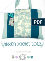Hidden Pocket Tote Sewing Pattern PDF