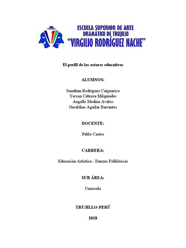Perfiles de Actores Educativos | PDF | Maestros | Aprendizaje