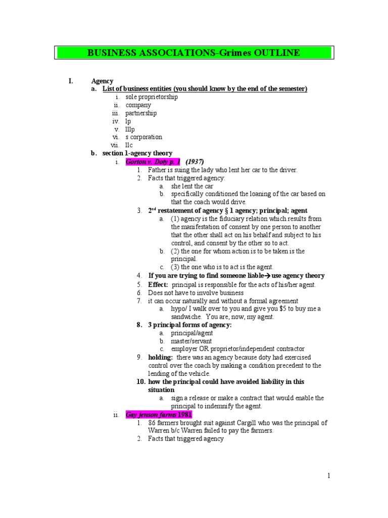 Business associations law flowchart picture