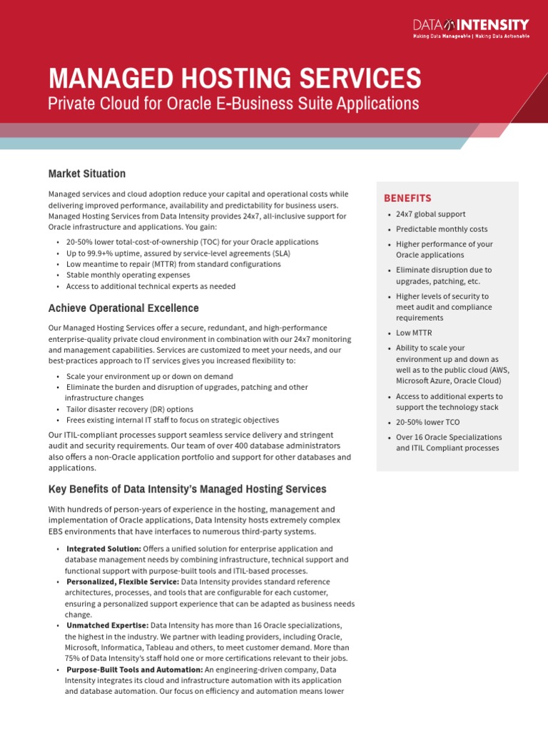 Managed Hosting Services: Private Cloud For Oracle E-Business Suite ...