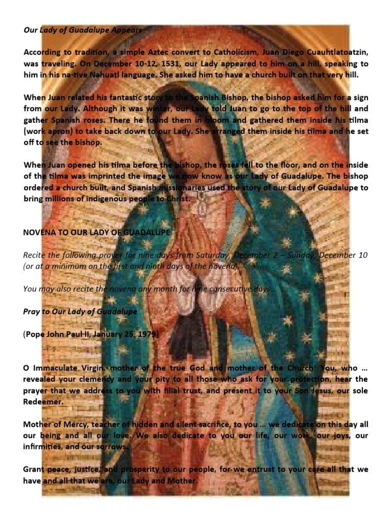 Novena to Our Lady of Guadalupe | PDF | Mary, Mother Of Jesus ...