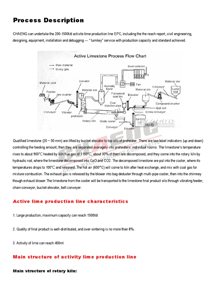 Active Lime Production Line Guide | PDF | Mill (Grinding) | Energy ...
