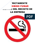 Estrictamente Prohibido Fumar Dentro Del Recinto de La Empresa