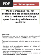 Many Companies Fail, Not Because of More Consumption But Due To Maintenance of Huge Spare Inventory Which Remains Unutilized