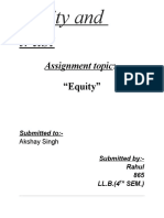 Equity and Trust: Assignment Topic