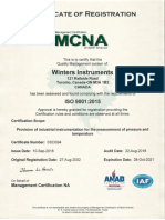 ISO 9001 Certification for Instrumentation Company