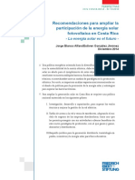 Recomendaciones para Ampliar La Participación de La Energía Solar Fotovoltaica en Costa Rica