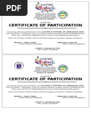 certificate of participation