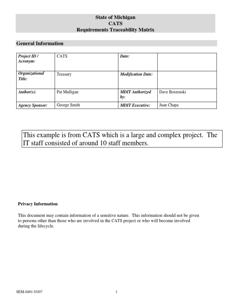 CATS Requirements Traceability Matrix | PDF | Taxpayer | Accounting