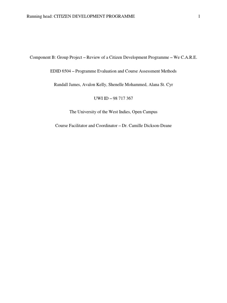 Citizen Development Programme Review | PDF | Evaluation | Competence ...