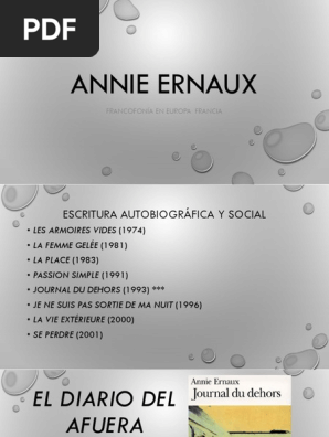 Francofonia En Europa Annie Ernaux Francia