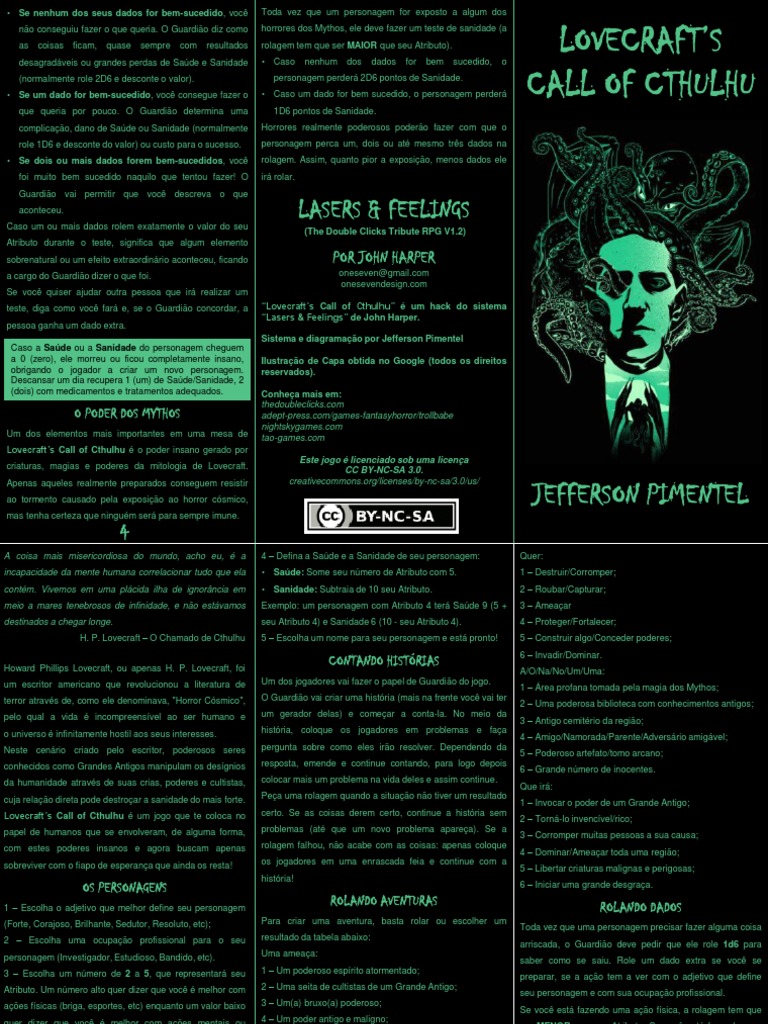 Lovecraft's Call of Cthulhu - PDF Versão 1 | PDF | H.P. Lovecraft