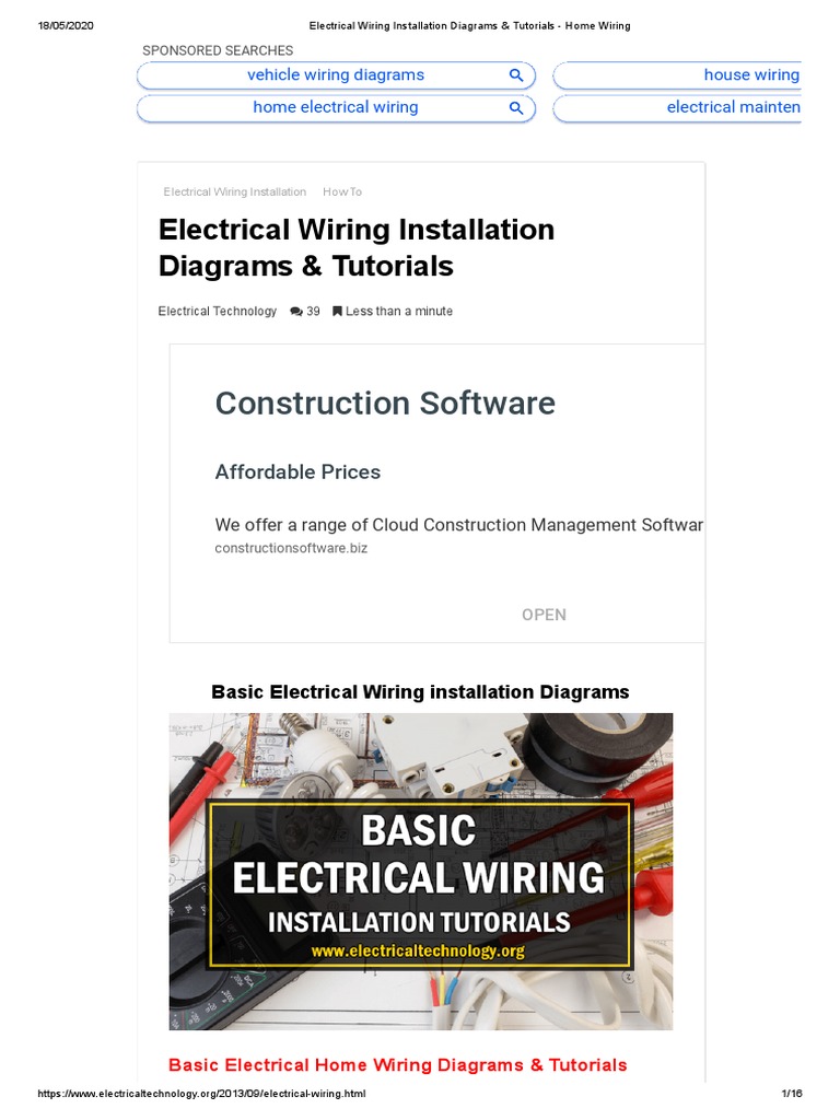 Electrical Wiring Installation Diagrams & Tutorials - Home Wiring | PDF