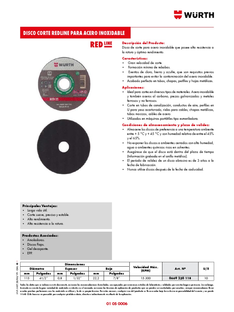 Wurth Discos | PDF | Acero | Hierro