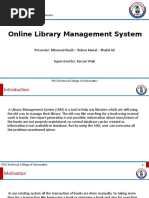 Online Library Management System: Presenter: Mhamad Nasih - Reben Kamal - Khalid Ali