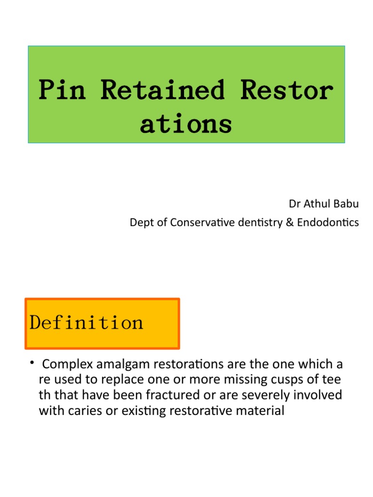 Share Pin Retained Amalgam PDF Mouth Dentistry