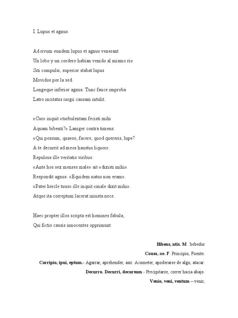 Lupus et agnus segunda f bula 2020 pdf bebidas