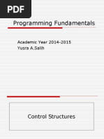 Programming Fundamentals: Academic Year 2014-2015 Yusra A.Salih