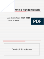 Programming Fundamentals: Academic Year 2014-2015 Yusra A.Salih