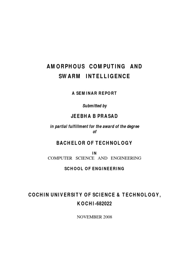 Amorphous Computing & Swarm Intelligence | PDF | Routing | Wireless Ad ...