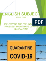 English Subject: Identifying The Feelings You Probably Might Have During Quarantine