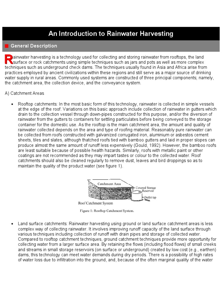 An Introduction To Rainwater Harvesting | PDF | Surface Runoff | Water ...