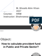 Provident Fund Calculation in Public and PVT Sector of Pakistan