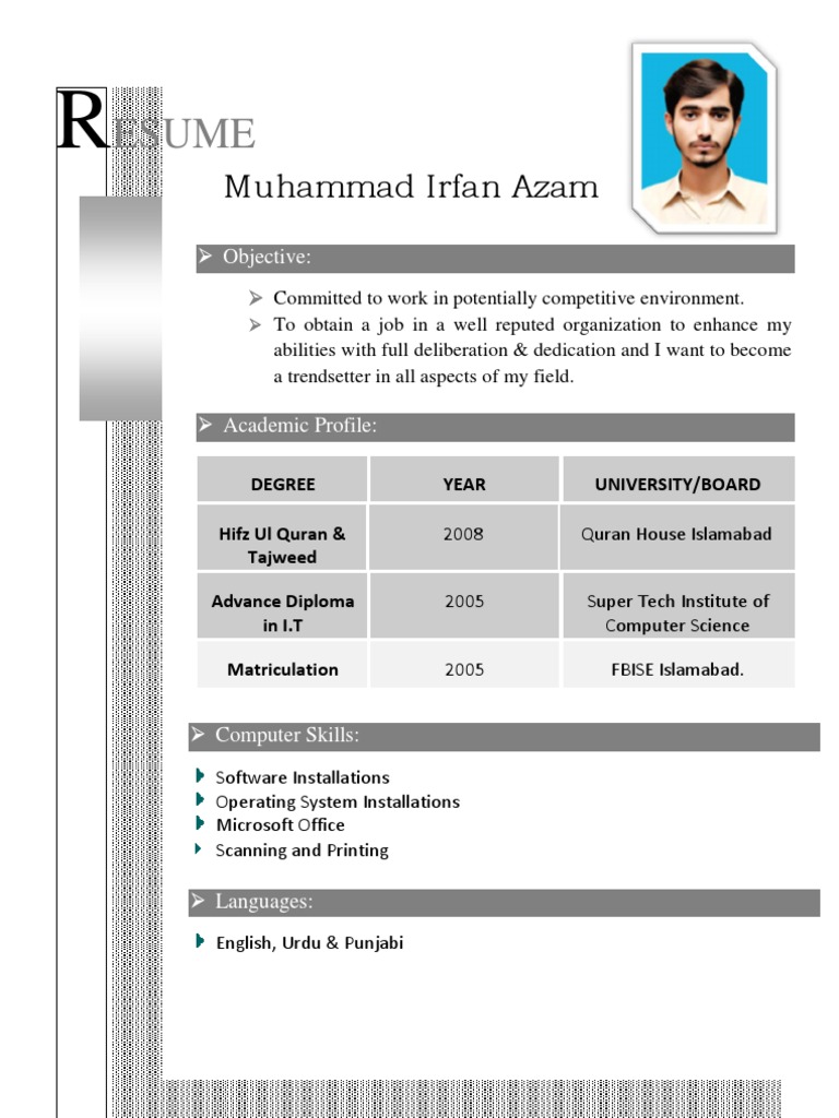 Muhammad Irfan Azam Resume Summary | PDF